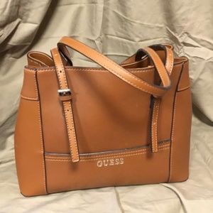 GUESS HANDBAG Brown PREOWNED USED ONCE